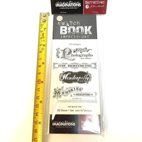 Creative Imaginations Rubons Swatch Book Impress Ons Designs Banners 28 Sheets - Picture 1 of 2